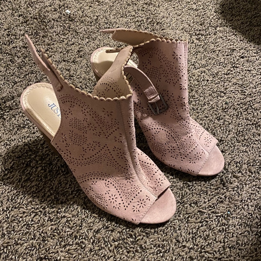 Just Fab pink heeled sandal